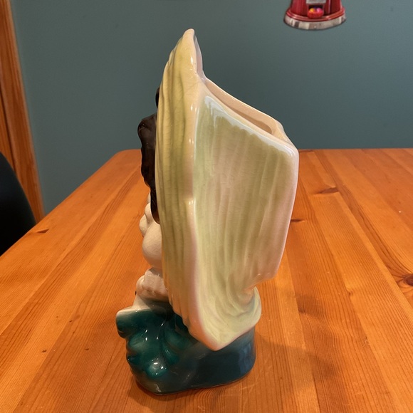 ROYAL COPLEY HEAD VASE VINTAGE BOY GREEN YELLOW LARGE MEXICAN SOMBRERO GIRL? - Picture 2 of 9